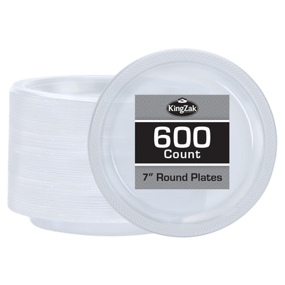 Silver Solid Color Premium Heavy Weight Plastic Dinner Plate (9") 50 Count - Premium Plastic, Elegant & Durable, Perfect for Events