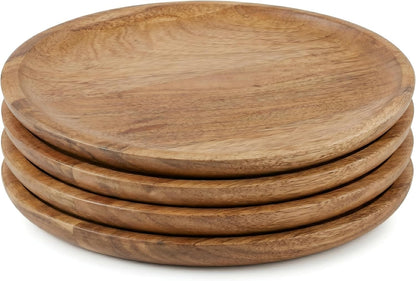Alpha Living Home Wood Charger Plates, 11 in, Set of 4, Natural