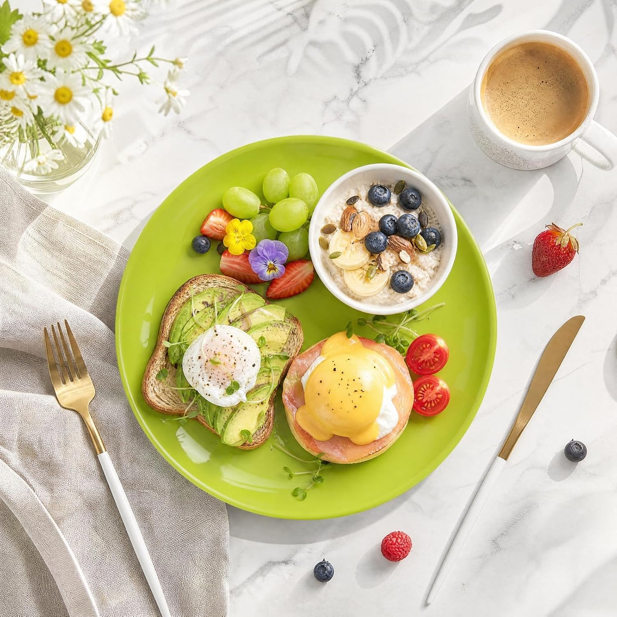 Peohud 6 Pack Melamine Plates, 11 Inches 100% Melamine Dinner Plates, Flat Bottom Dinnerware Dishes for Daily Indoor Outdoor Use, Dishwasher Safe, Break-resistant, MultiColor