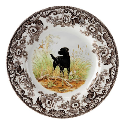 Spode Woodland Hunting Dogs Flat Coated Pointer Salad Plate