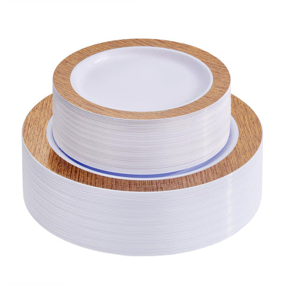 I00000 102 Pcs Silver Plastic Plates, Premium Silver Disposable Plates