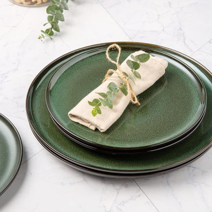 LERATIO Ceramic Dinner Plates Set of 6,10.5 Inch Reactive Glaze Plate Sets