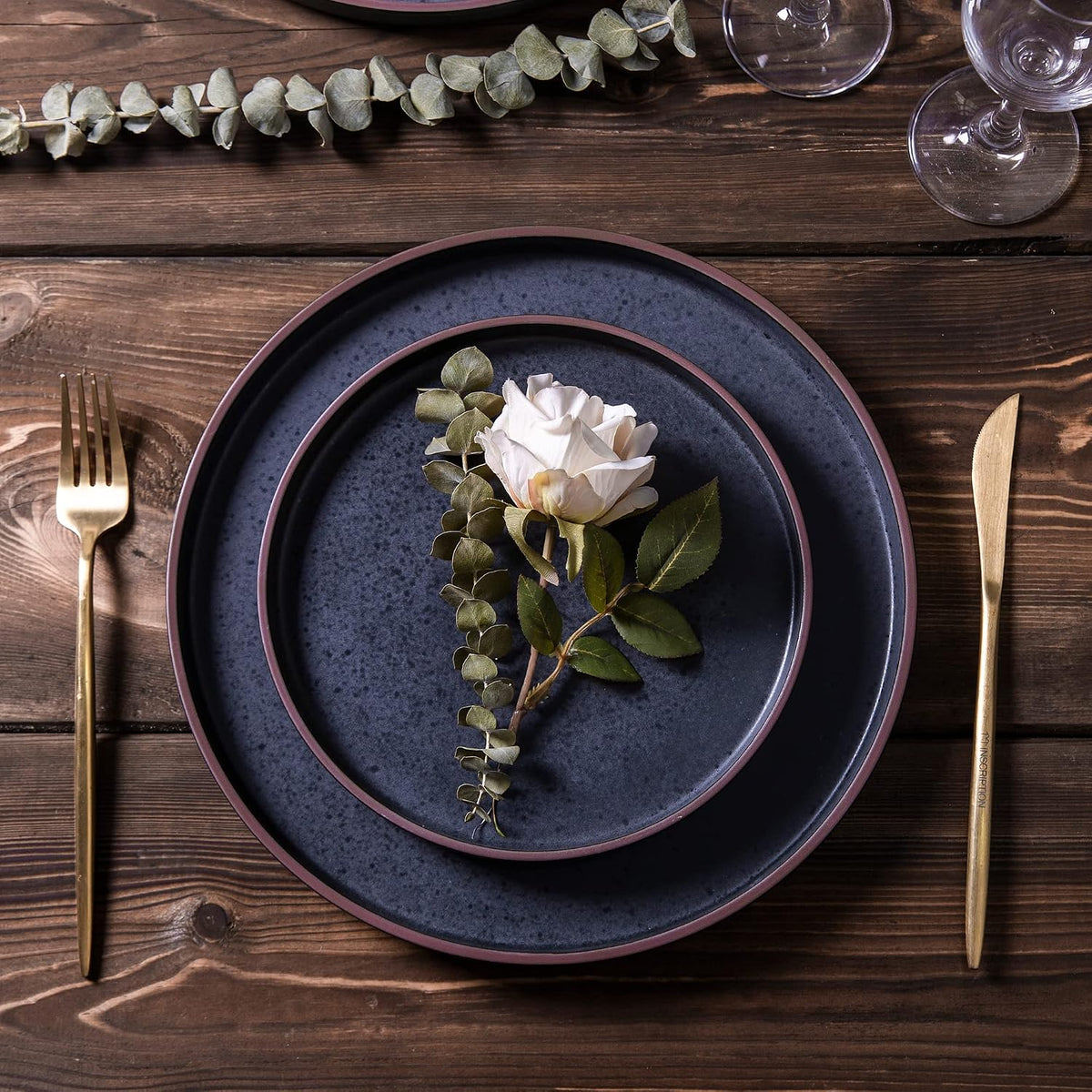 LERATIO Ceramic Dinner Plates Set of 6,10.25 inch Large ceramic plates