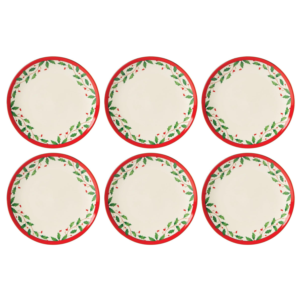 Lenox 883431 Holiday Place Setting Bowl, Red & Green, Christmas Dinnerware