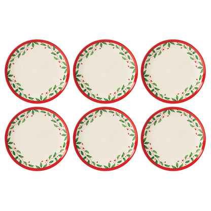 Lenox 883431 Holiday Place Setting Bowl, Red & Green, Christmas Dinnerware