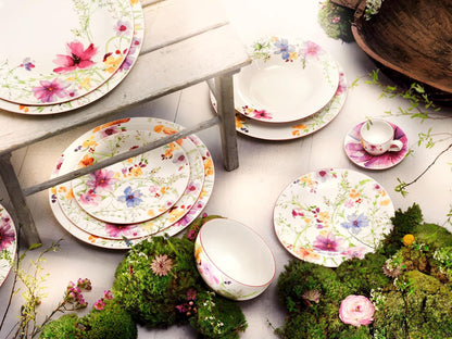 Villeroy & Boch Mariefleur Basic Rim Soup, 9 in, Premium Porcelain, White/Multicolored