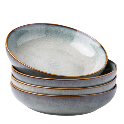 AmorArc 8.5’’ Ceramic Pasta Bowls Set of 4, 36oz Large Stoneware Bowls Set