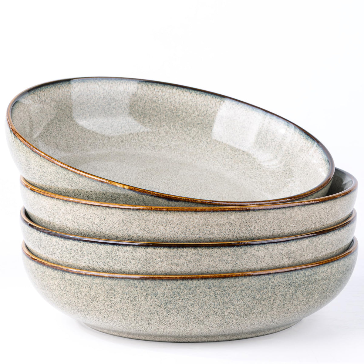AmorArc 8.5’’ Ceramic Pasta Bowls Set of 4, 36oz Large Stoneware Bowls Set