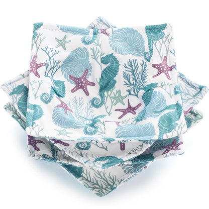 Cunhill 4 Pcs Cotton Microwave Bowl Cozy,Blue,Dog Style