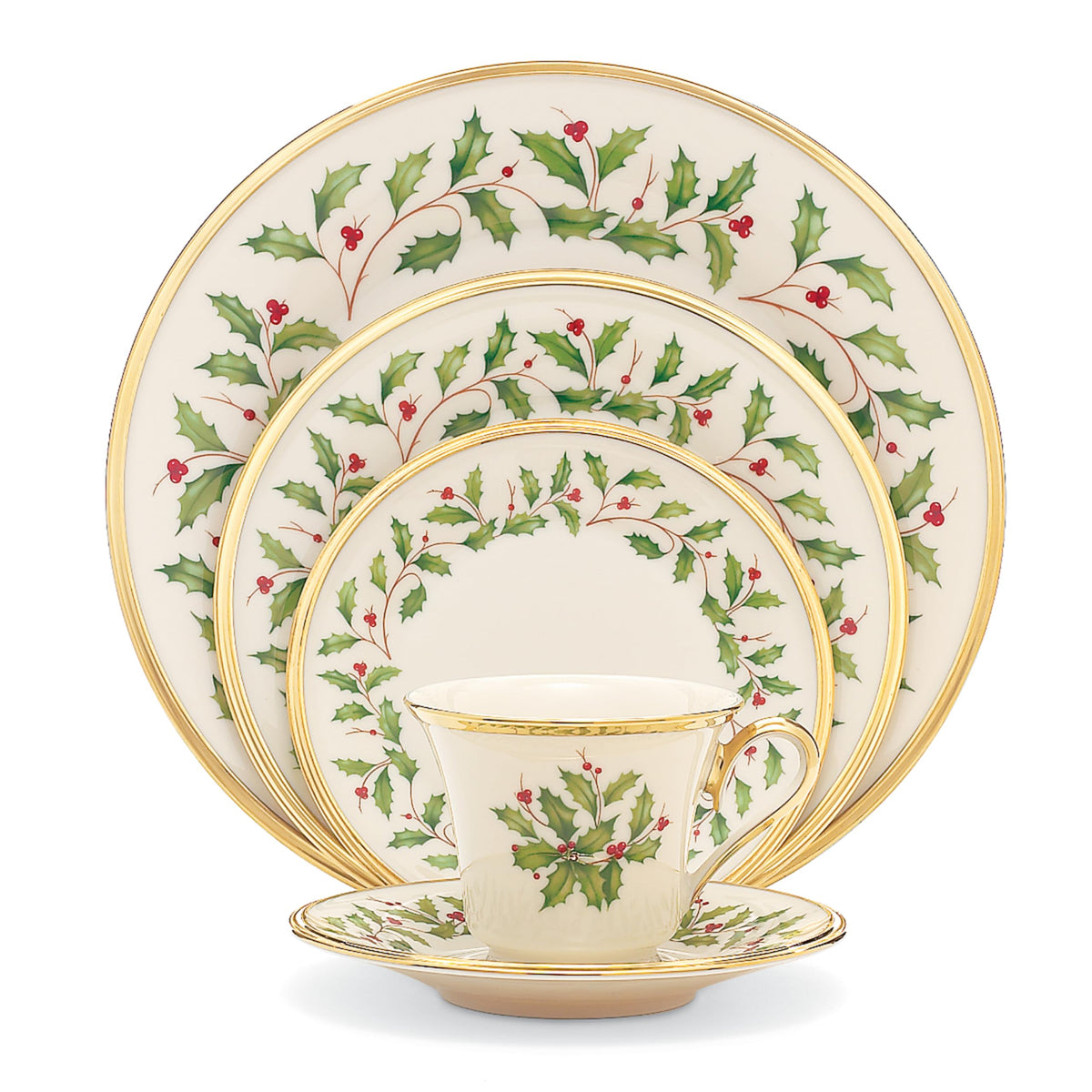 Lenox 883431 Holiday Place Setting Bowl, Red & Green, Christmas Dinnerware