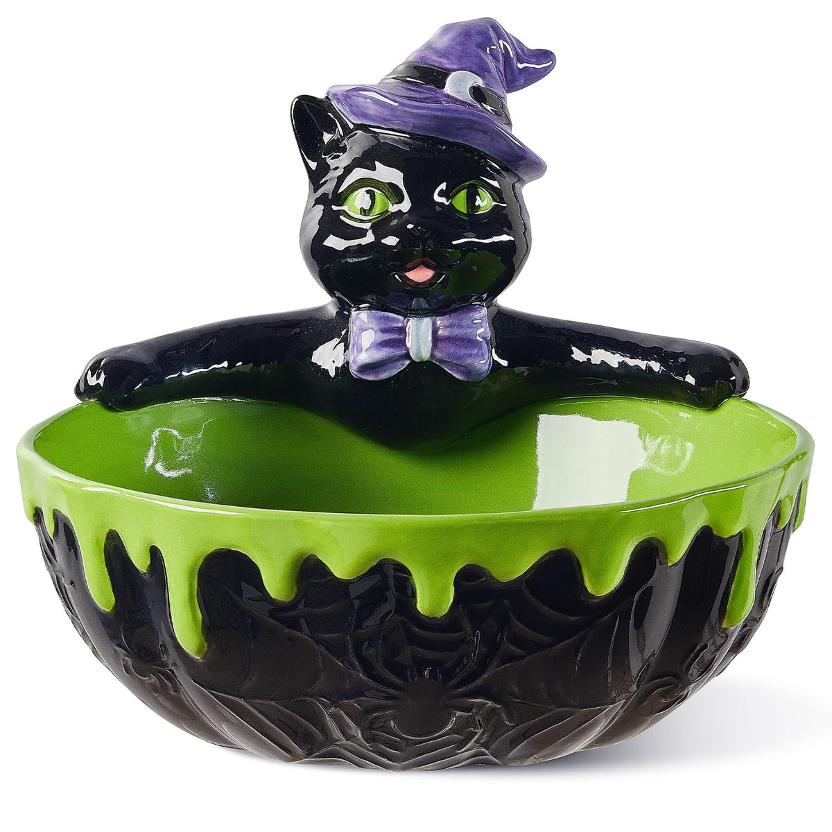 Metahom 8 Inch Halloween Candy Dish, Ceramic Pumpkin Candy Bowl, 28 Oz