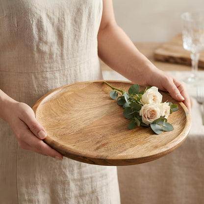 Alpha Living Home Wood Charger Plates, 11 in, Set of 4, Natural