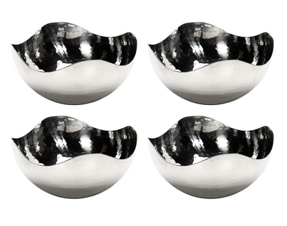 Hosley 10" Long Silver Finish Metal Bowl Modern Elegance for Serving and Decor Contemporary Accent for Stylish Homes Sophisticated