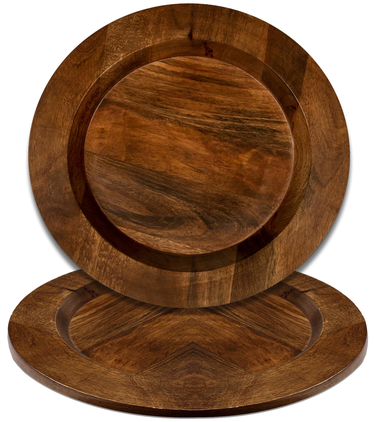 Alpha Living Home Wood Charger Plates, 11 in, Set of 4, Natural