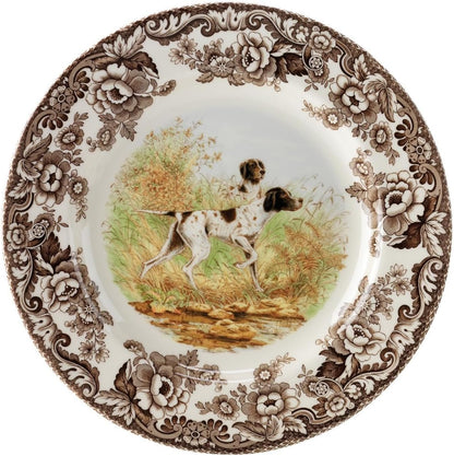 Spode Woodland Hunting Dogs Flat Coated Pointer Salad Plate