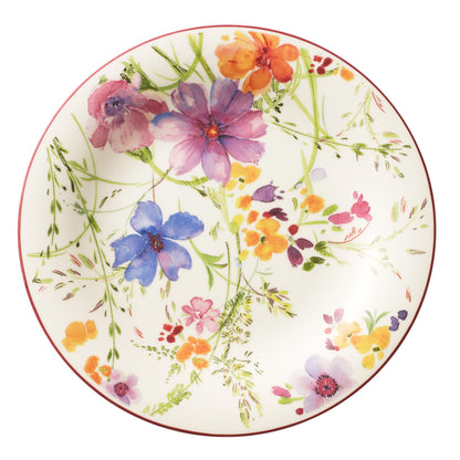 Villeroy & Boch Mariefleur Basic Rim Soup, 9 in, Premium Porcelain, White/Multicolored