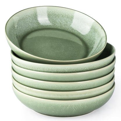AmorArc 8.5’’ Ceramic Pasta Bowls Set of 4, 36oz Large Stoneware Bowls Set