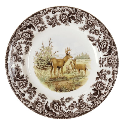 Spode Woodland Hunting Dogs Flat Coated Pointer Salad Plate
