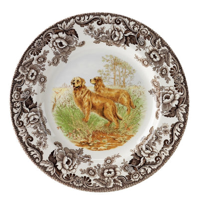 Spode Woodland Hunting Dogs Flat Coated Pointer Salad Plate