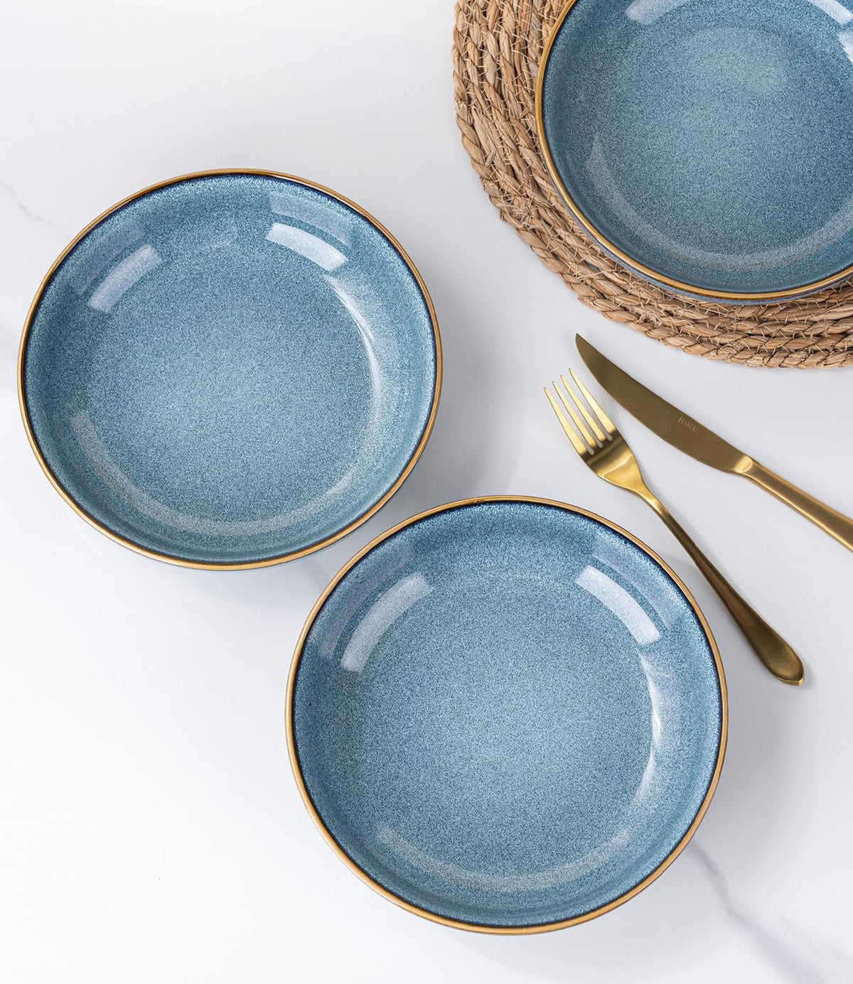 AmorArc 8.5’’ Ceramic Pasta Bowls Set of 4, 36oz Large Stoneware Bowls Set