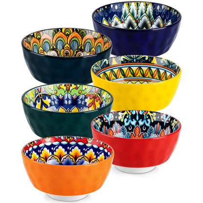vancasso 26 Oz Ceramic Cereal Bowls Set of 6, Bohemian Soup Salad Bowls