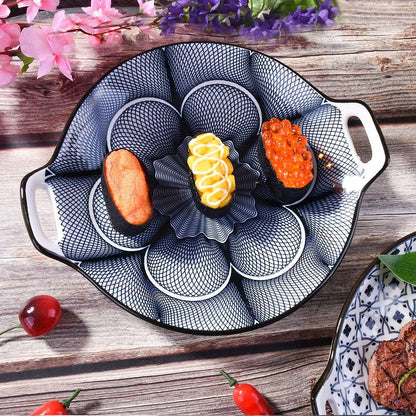 Porcelain Dinner Plate with Handles Set of 2 , 9.2'' Large Salad Plates