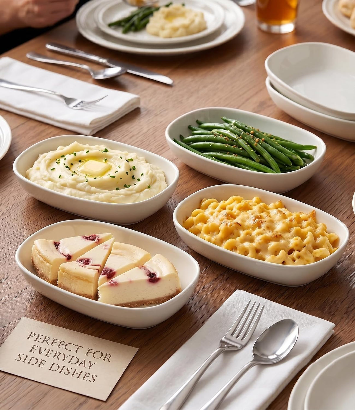 Mini Oval Serving Dishes, Ceramic Side Dish Bowls, Small Appetizer Plates for Vegetables, Sushi, Desserts, Snacks and Dip