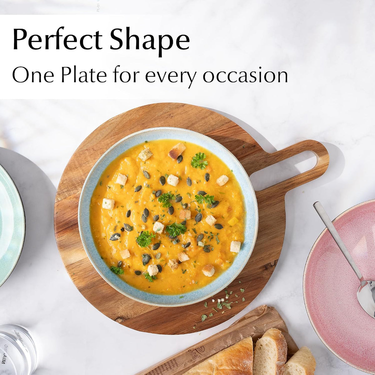 MIAMIO - Ceramic Soup Plates Set of 6 / Pasta Plates (29 oz) - Las Palmitas