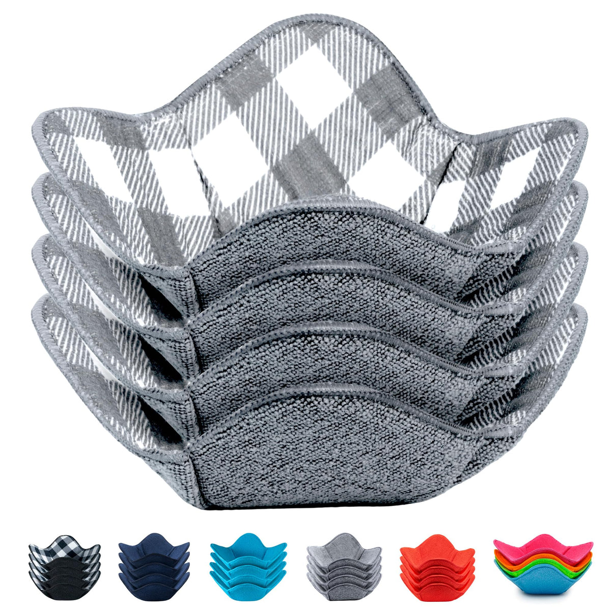 Aticca Microwave Bowl Cozy Holders, Heat Proof, Beige Multicolor 4-Pack