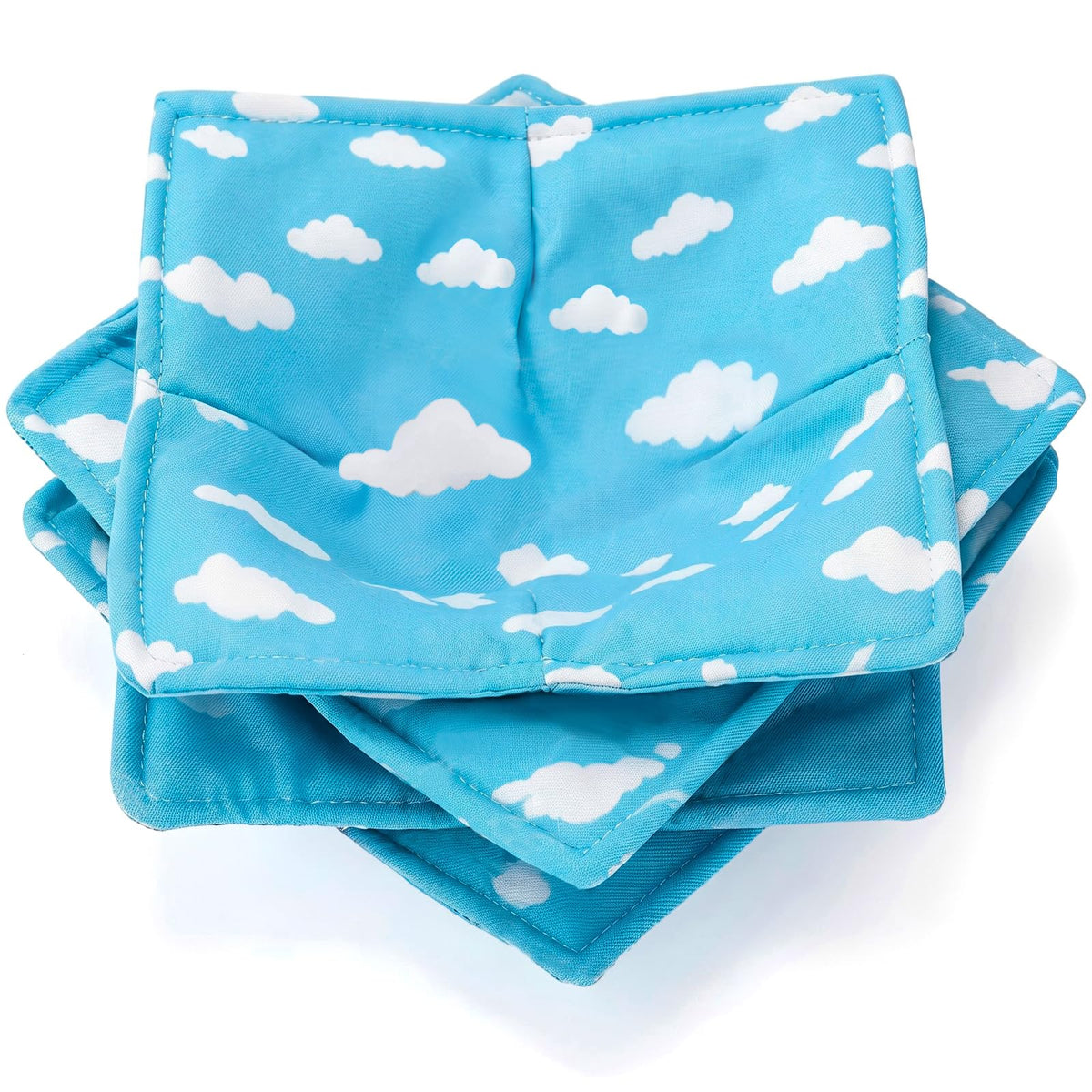 Cunhill 4 Pcs Cotton Microwave Bowl Cozy,Blue,Dog Style