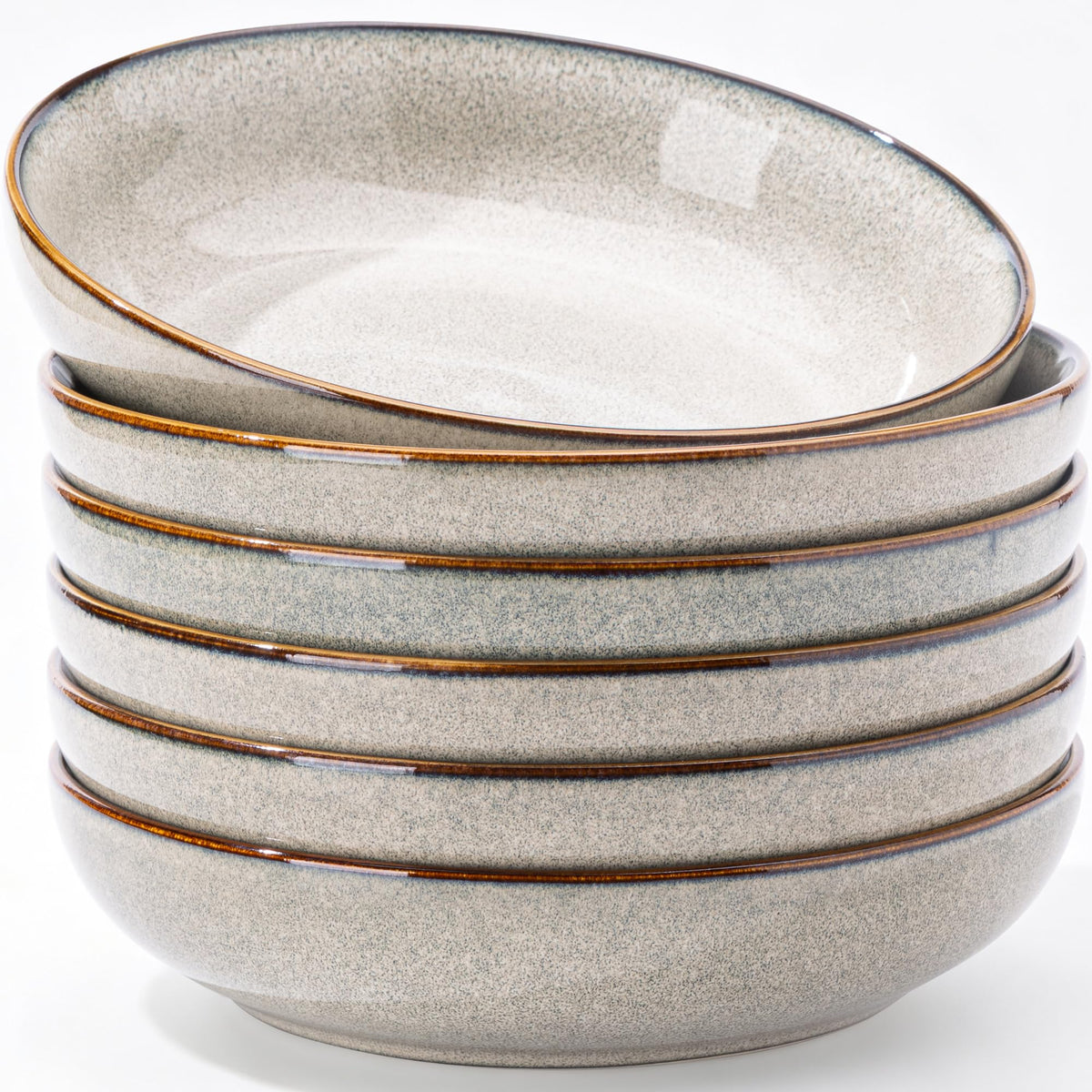 AmorArc 8.5’’ Ceramic Pasta Bowls Set of 4, 36oz Large Stoneware Bowls Set