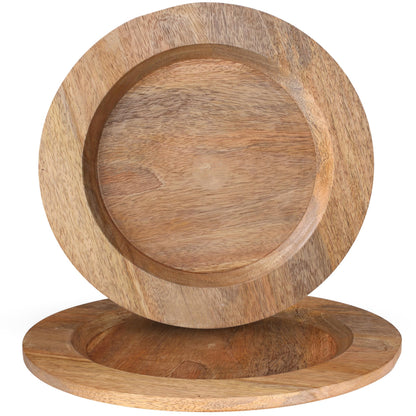 Alpha Living Home Wood Charger Plates, 11 in, Set of 4, Natural