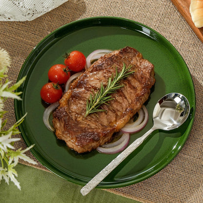 Ceramic Dinner Plates, 10.25 Inch, Set for 4, Elegant Green