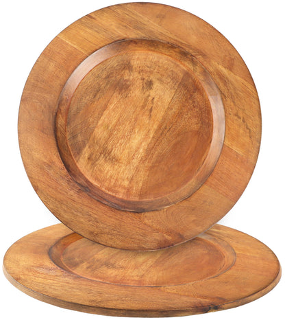 Alpha Living Home Wood Charger Plates, 11 in, Set of 4, Natural