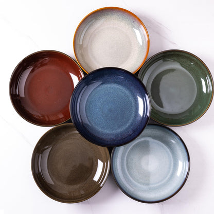 LERATIO 9.0" Ceramic Pasta Bowls Set of 4,38oz Large Stoneware Bowls Set
