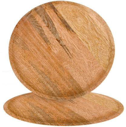 Alpha Living Home Wood Charger Plates, 11 in, Set of 4, Natural