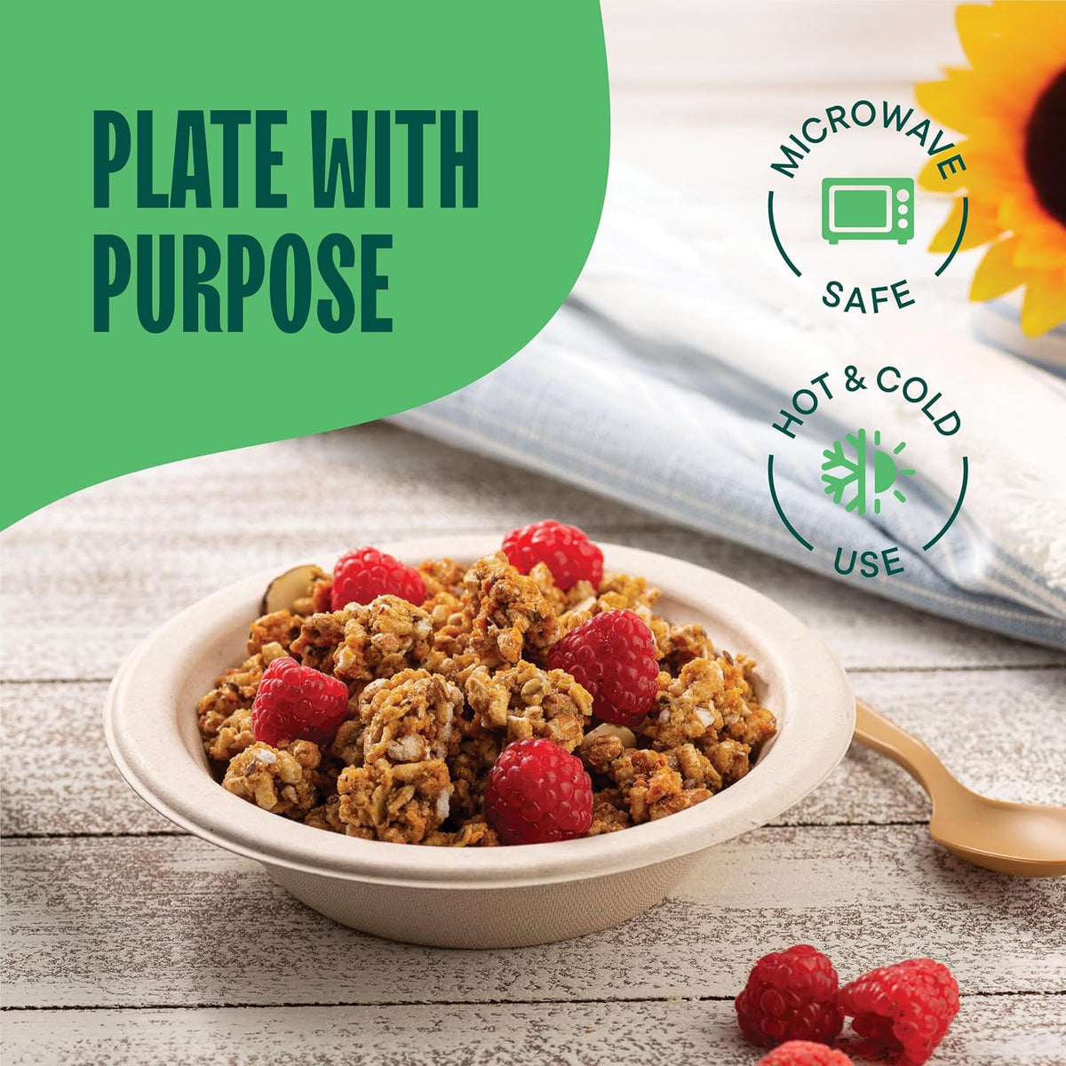 100% Compostable Paper Bowls - 12 oz [125-Pack] Heavy Duty Soup Bowls
