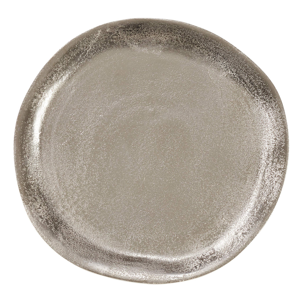 SARO LIFESTYLE Aluminum Organic Charger (Set of 4), 13"x13", Silver