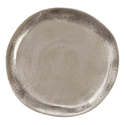 SARO LIFESTYLE Aluminum Organic Charger (Set of 4), 13"x13", Silver
