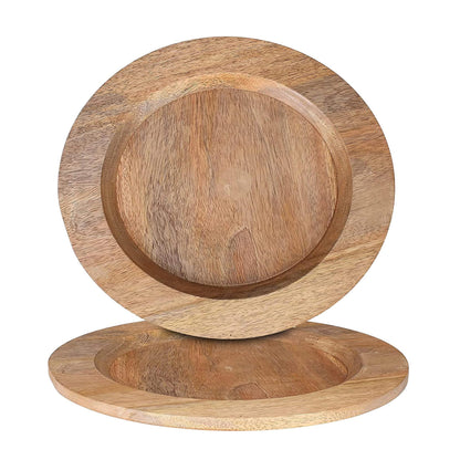 Alpha Living Home Wood Charger Plates, 11 in, Set of 4, Natural