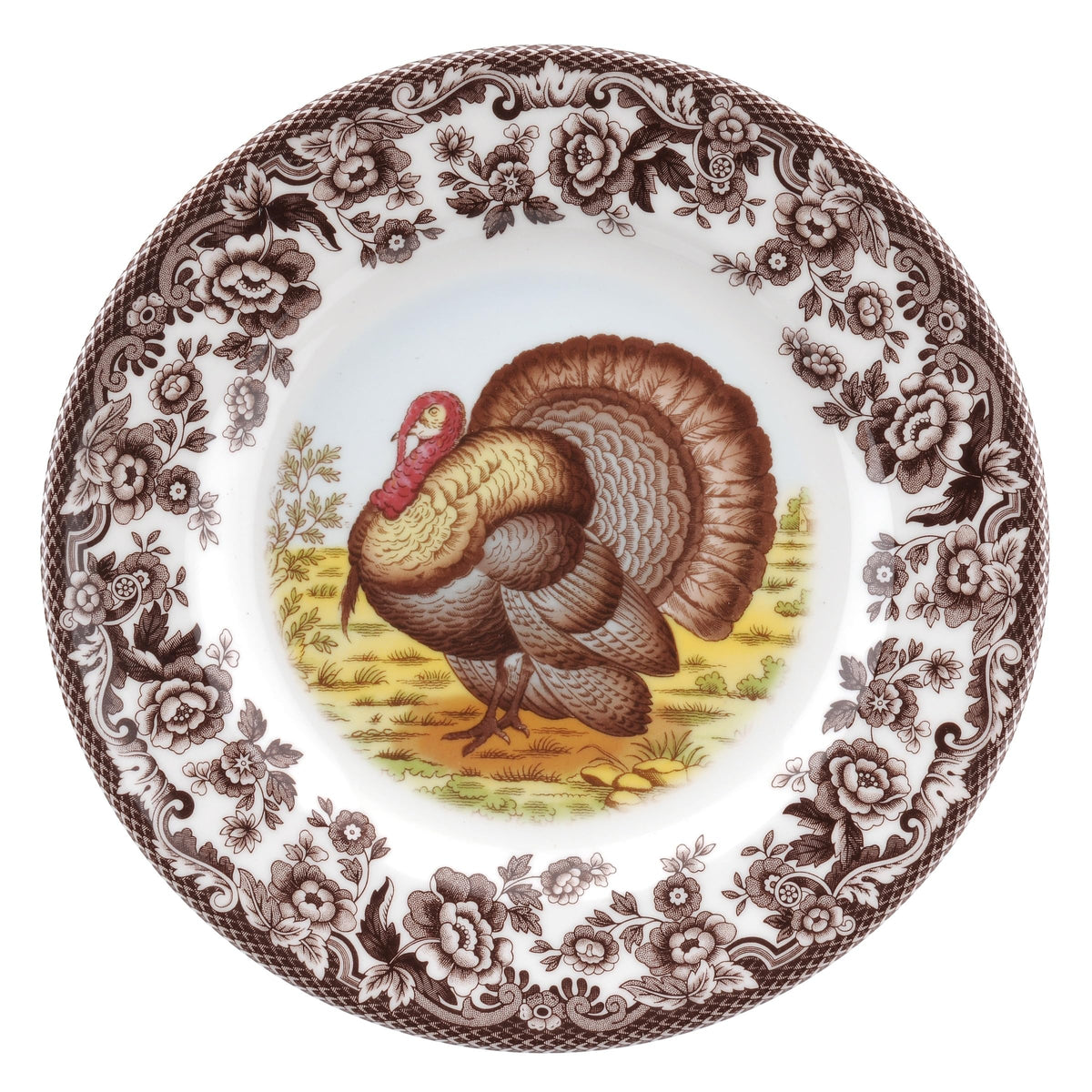 Spode Woodland Hunting Dogs Flat Coated Pointer Salad Plate