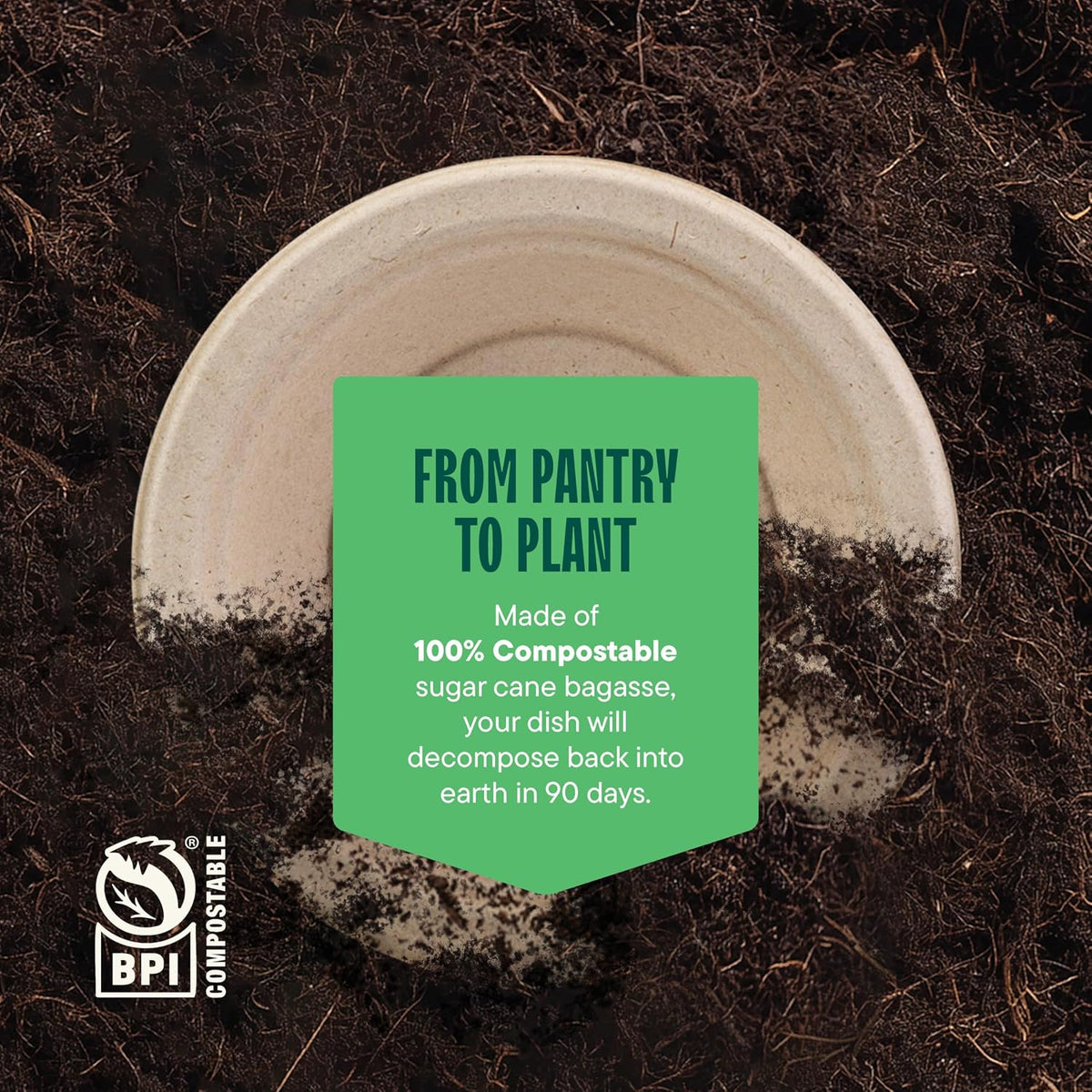 100% Compostable Paper Bowls - 12 oz [125-Pack] Heavy Duty Soup Bowls